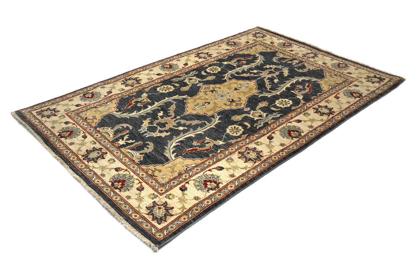 Chobi Afghan Rug – Ivory Mosaic