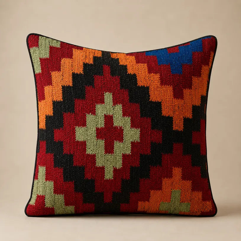 Chobi Kilim Cushion Cover – Terracotta Mandala