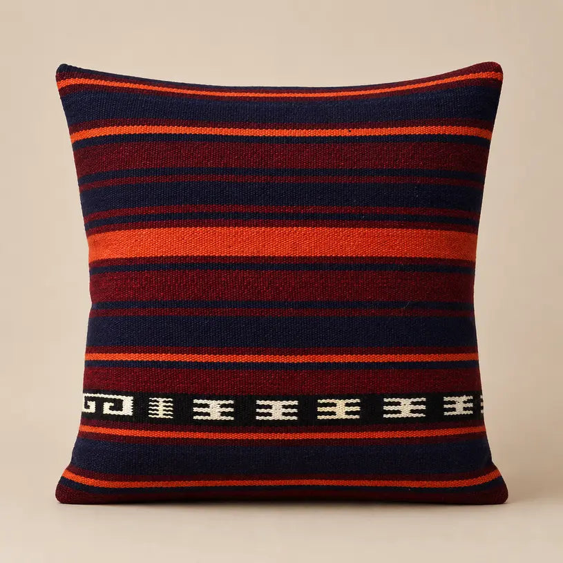 Chobi Kilim Cushion Cover – Apricot Bands