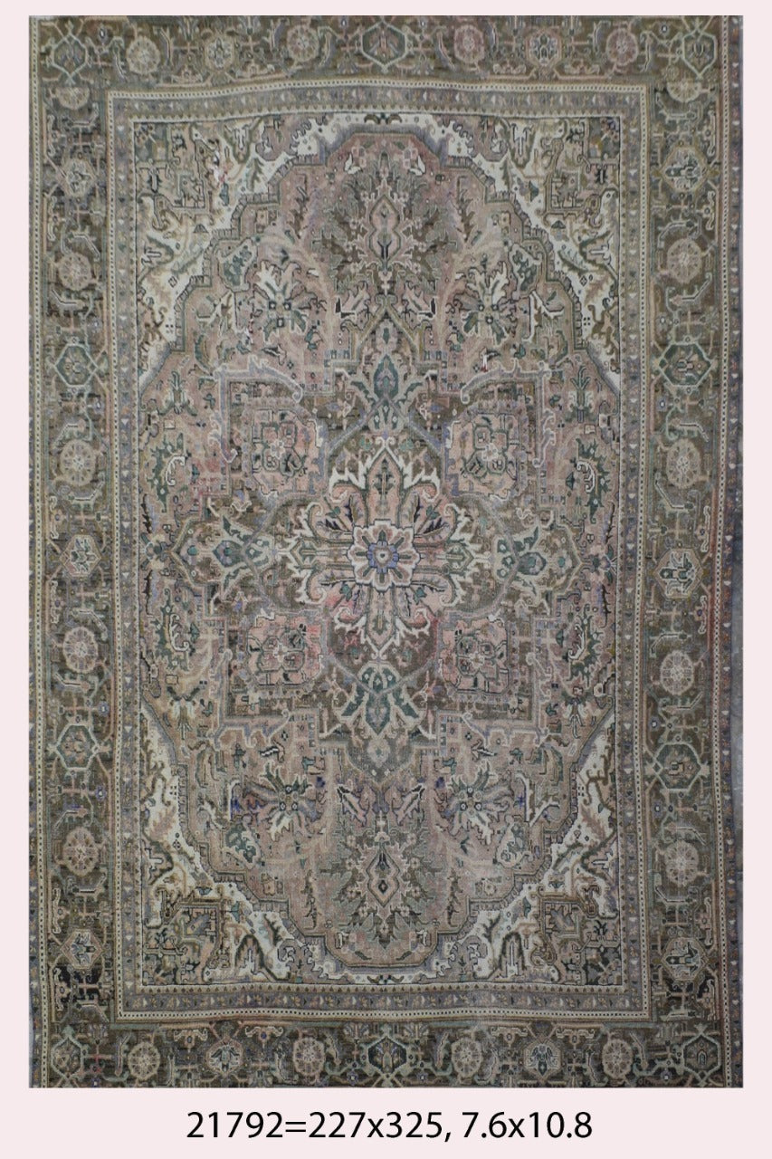 Vintage Heriz Persian Rug – Sand Mandala