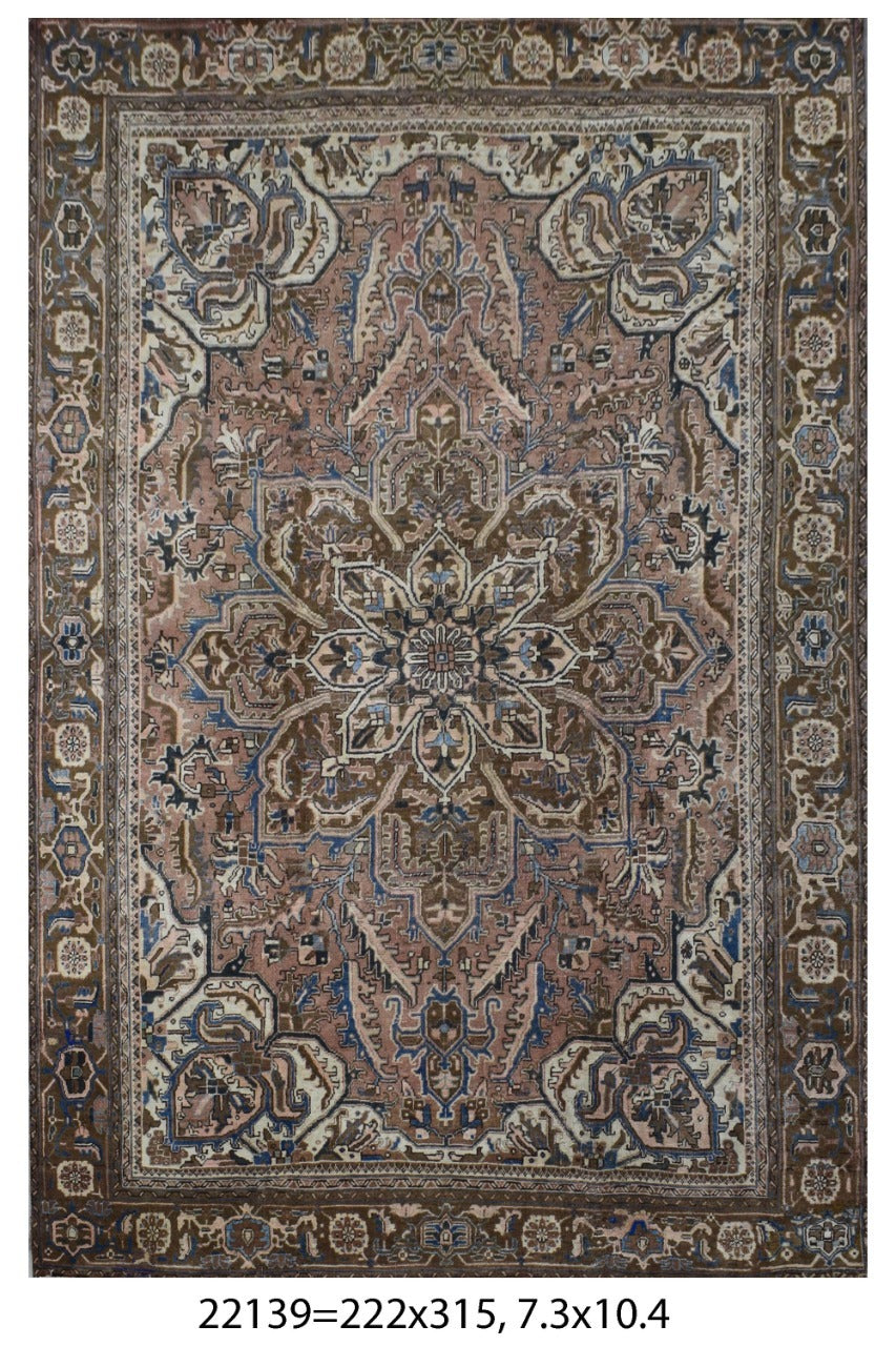 Vintage Heriz Persian Rug – Bone Star