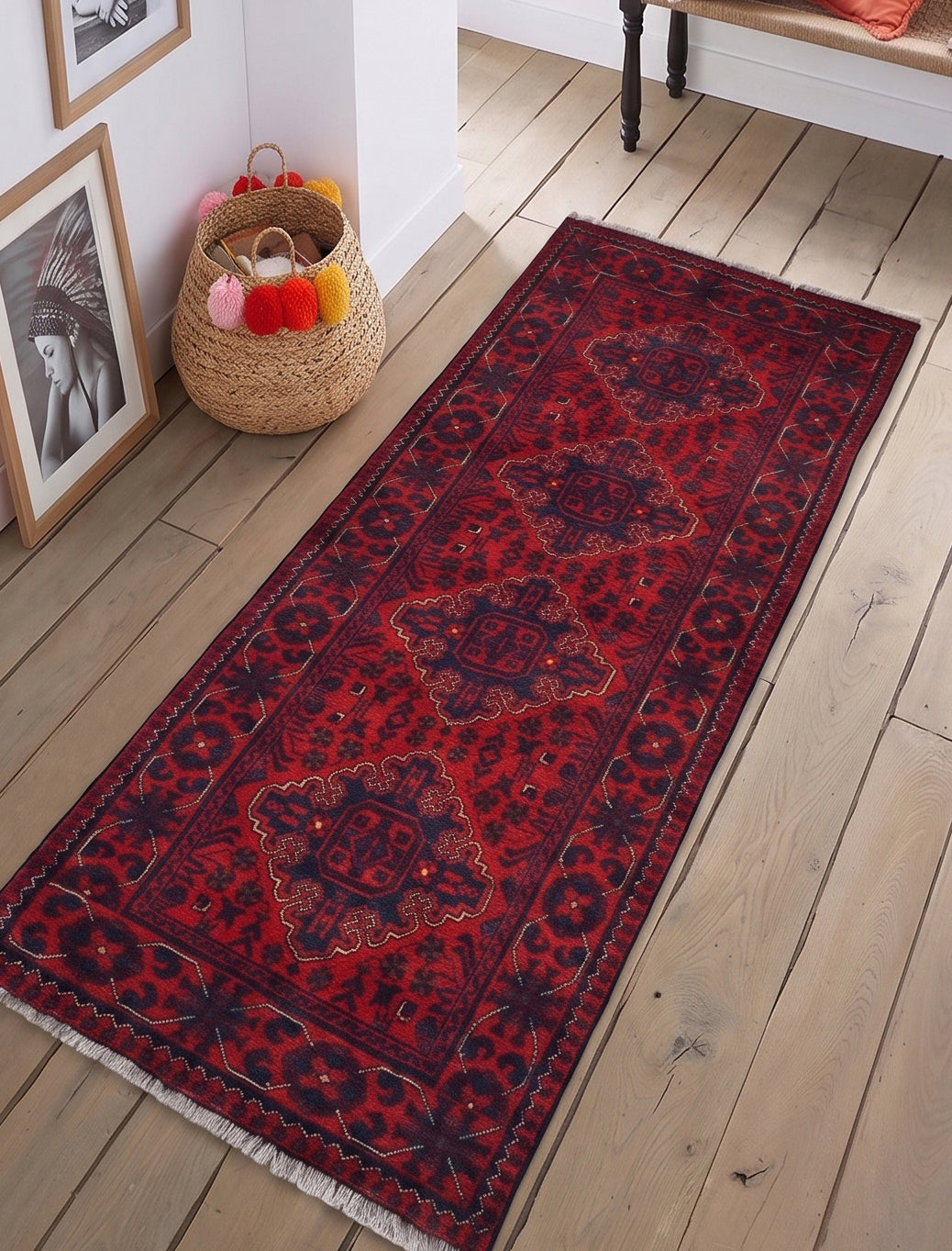 Biljik Afghan Runner Rug – Concentric Infinity