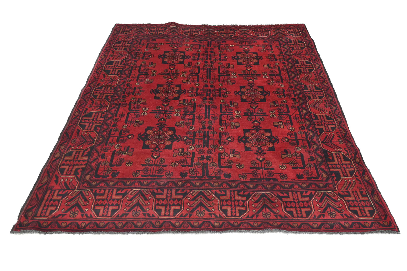 Khal Mohammadi Afghan Rug – Claret Constellation