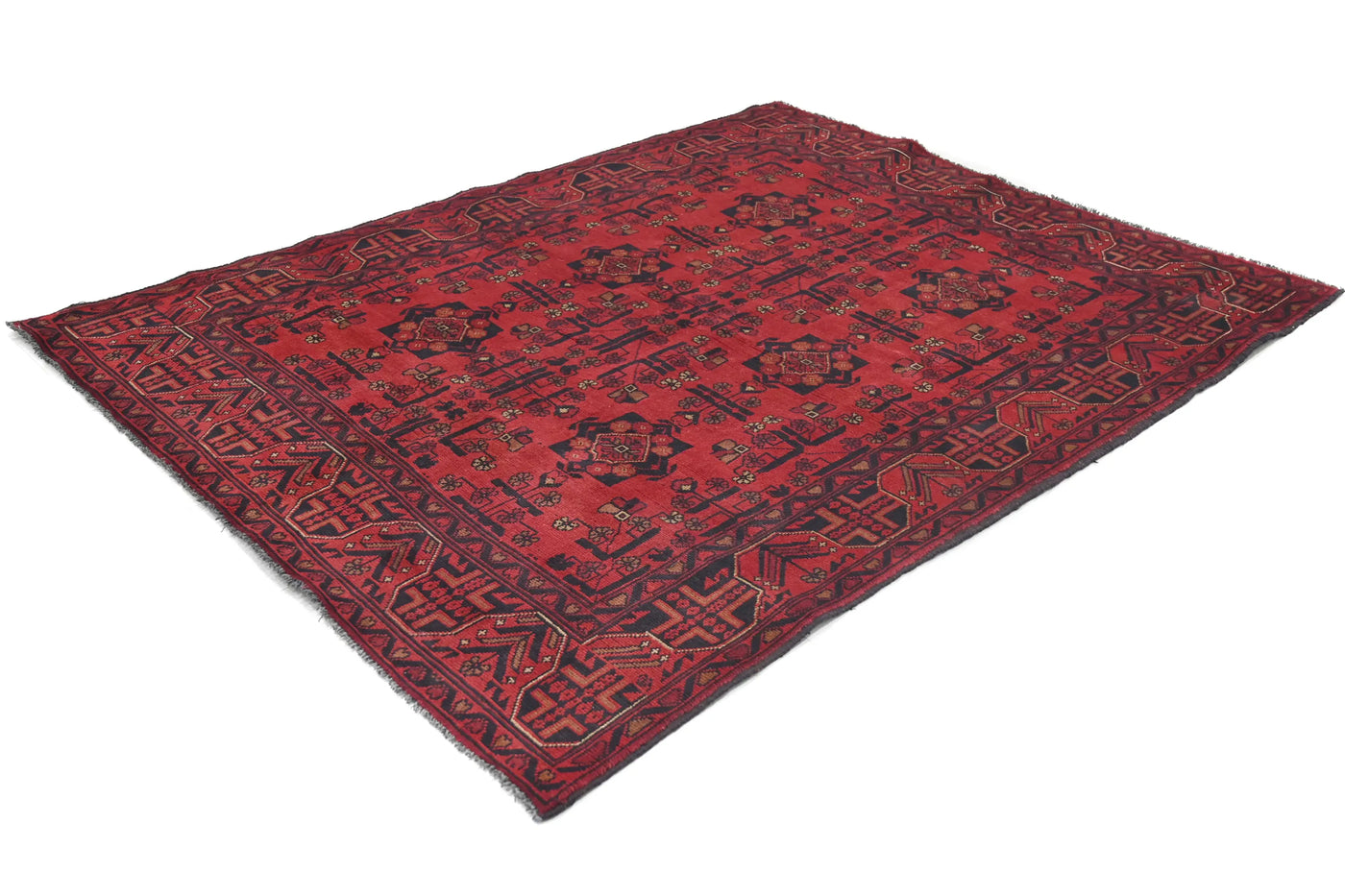 Khal Mohammadi Afghan Rug – Claret Constellation