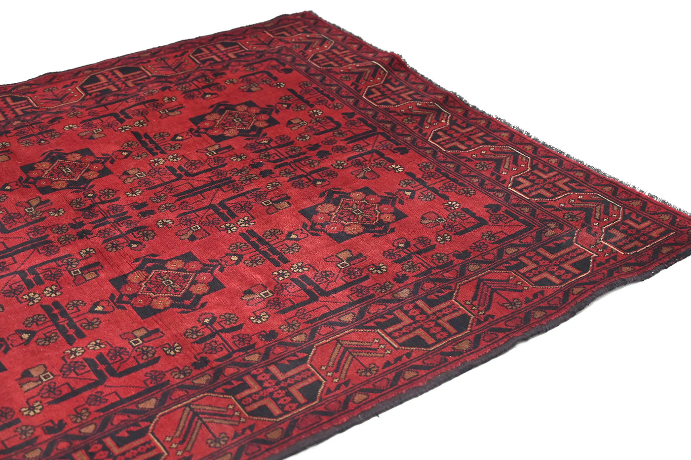 Khal Mohammadi Afghan Rug – Claret Constellation