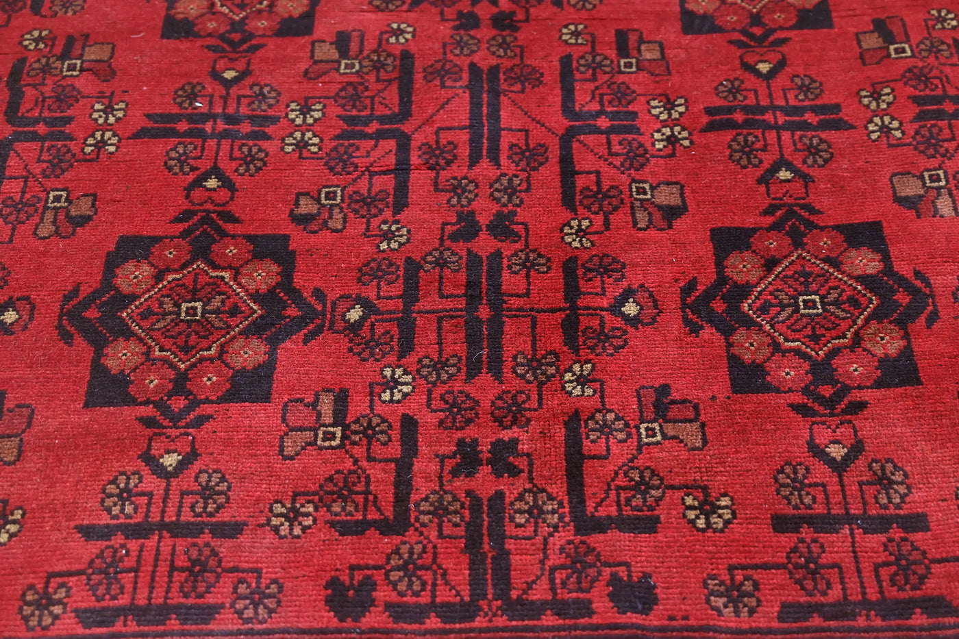 Khal Mohammadi Afghan Rug – Claret Constellation