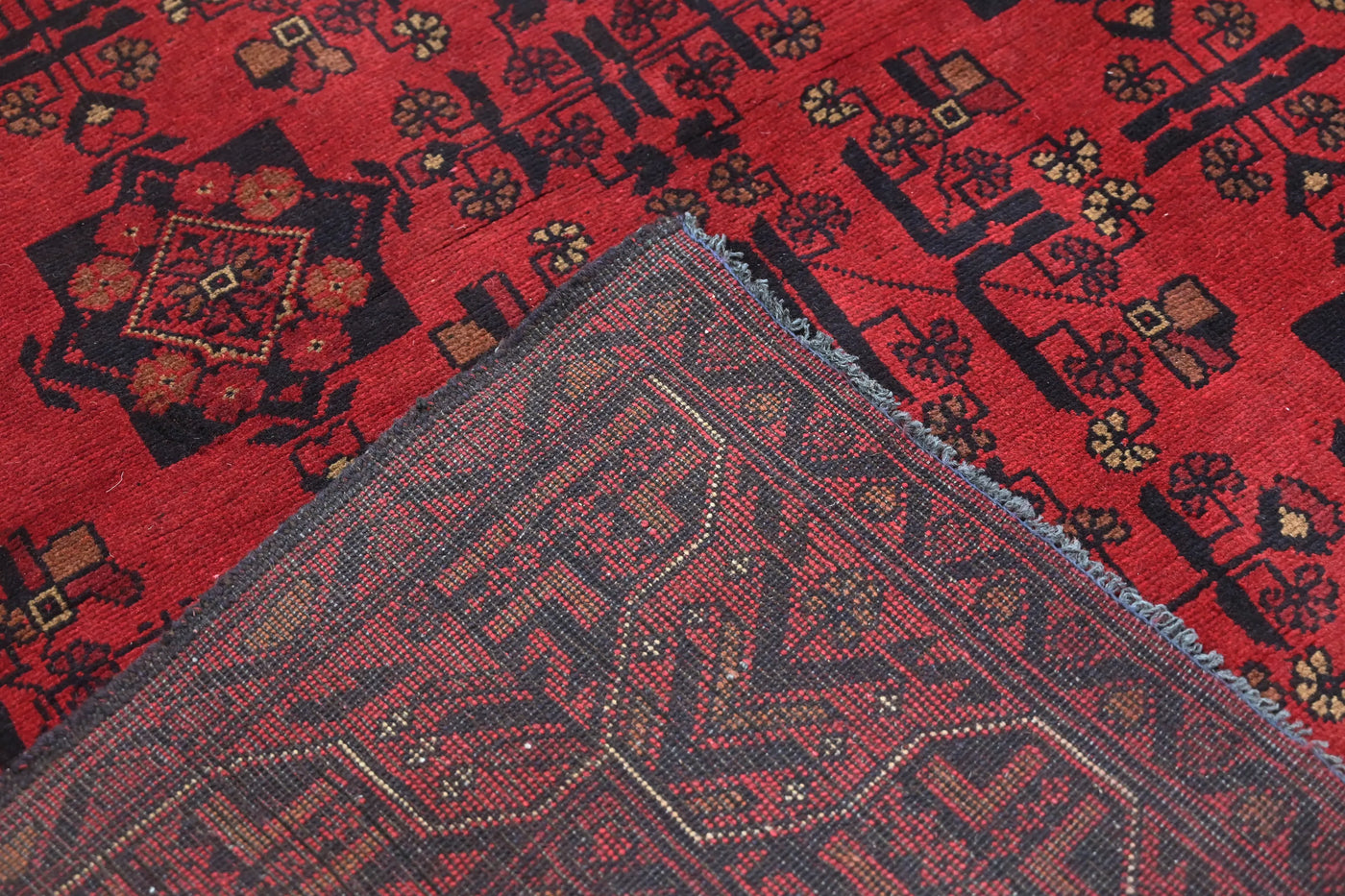 Khal Mohammadi Afghan Rug – Claret Constellation
