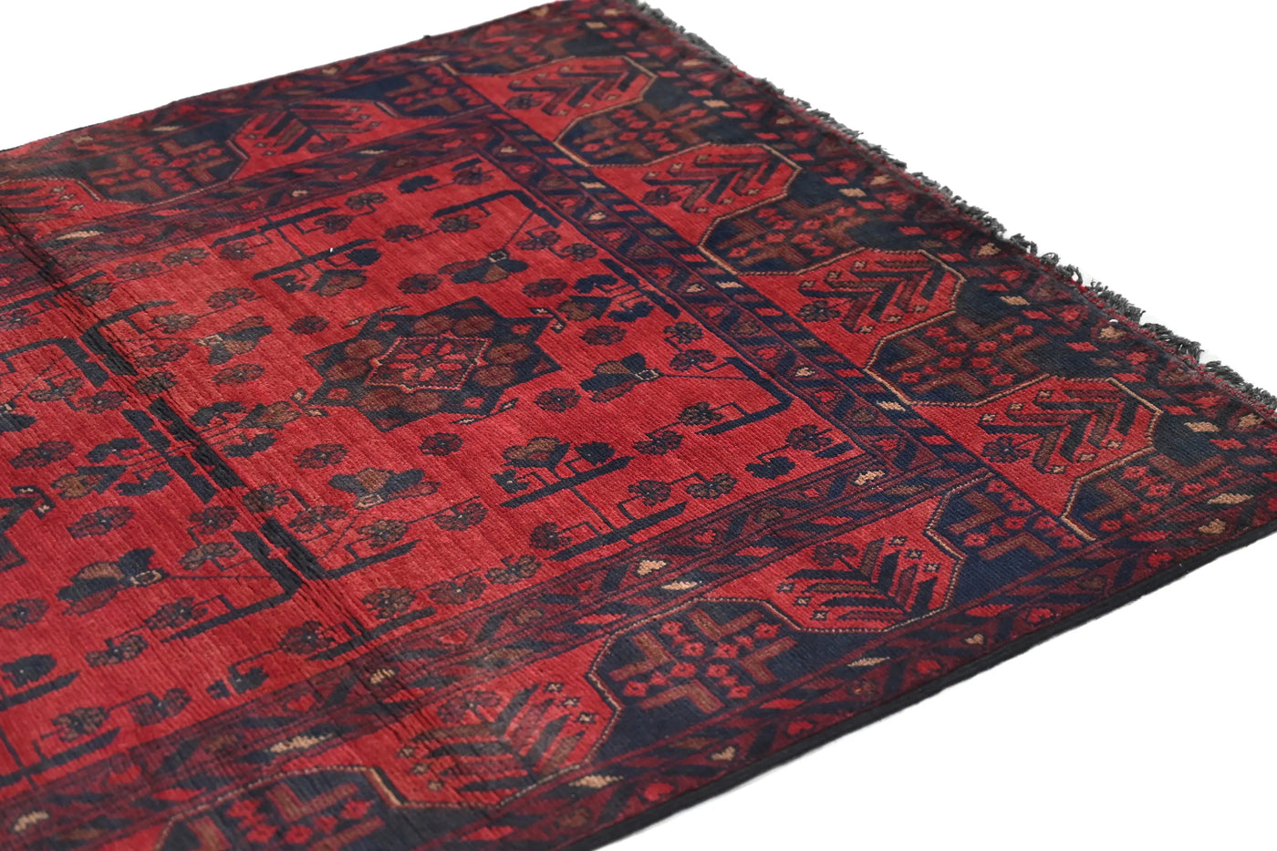 Khal Mohammadi Afghan Rug – Vermilion Trellis