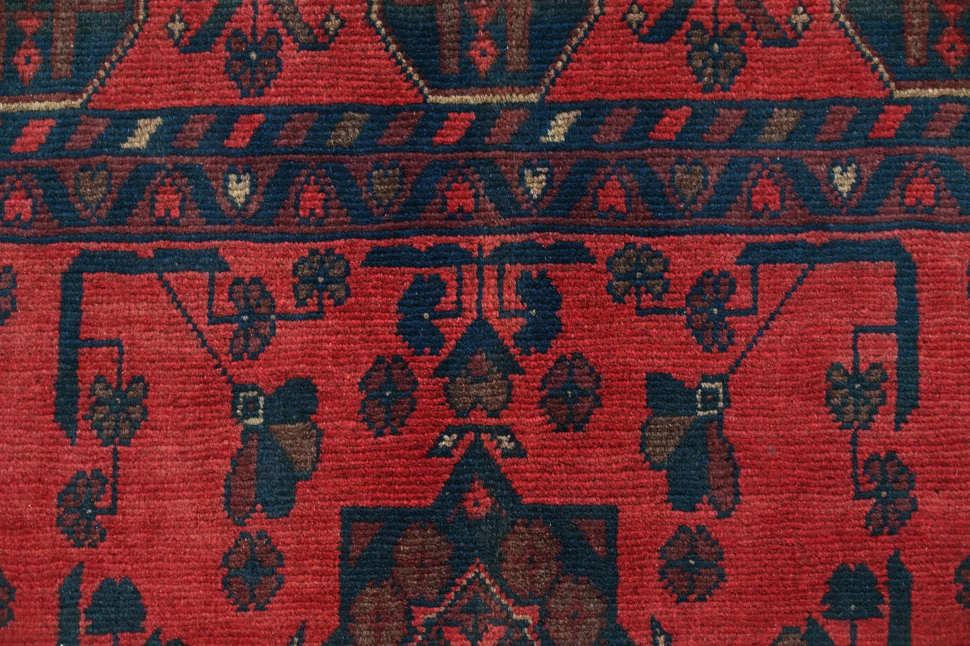 Khal Mohammadi Afghan Rug – Vermilion Trellis