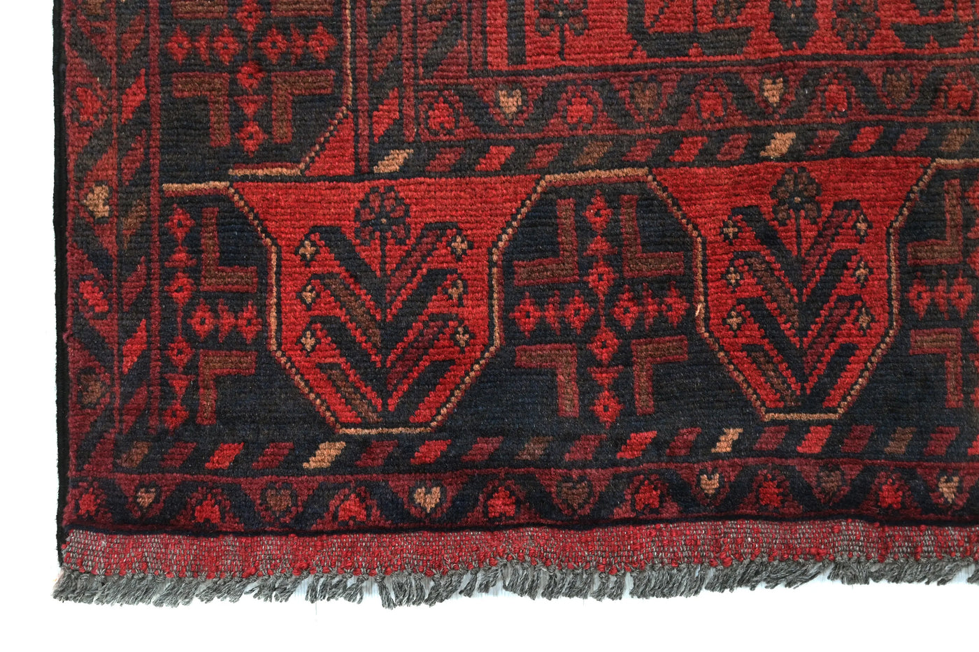 Khal Mohammadi Afghan Rug – Vermilion Trellis