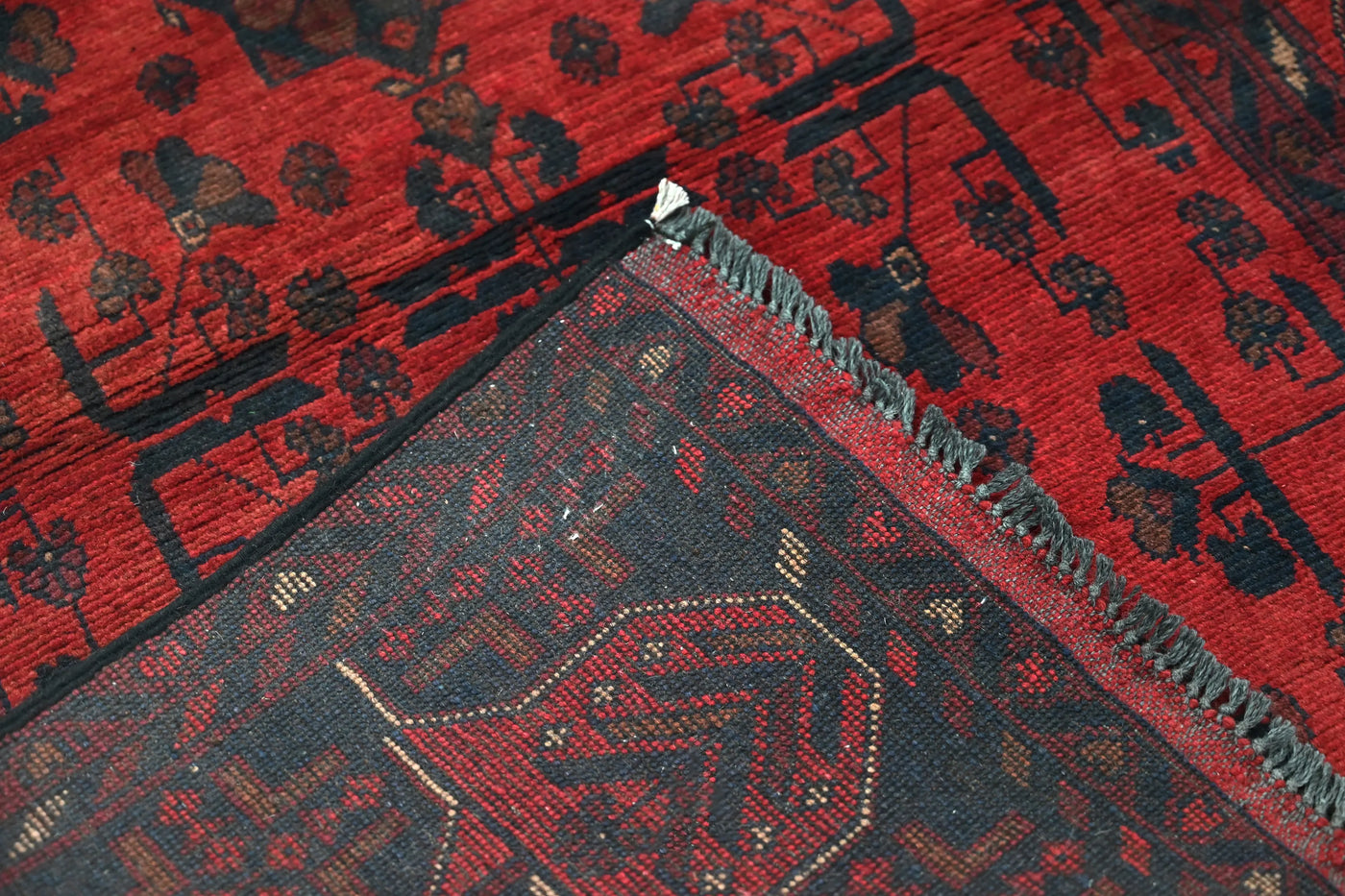 Khal Mohammadi Afghan Rug – Vermilion Trellis