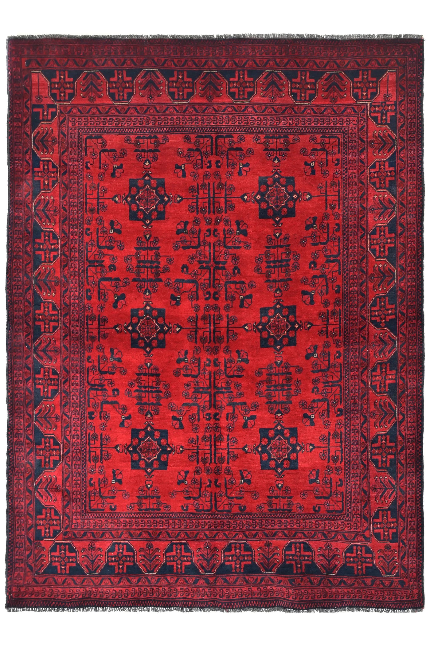 Khal Mohammadi Afghan Rug – Sangria Triptych