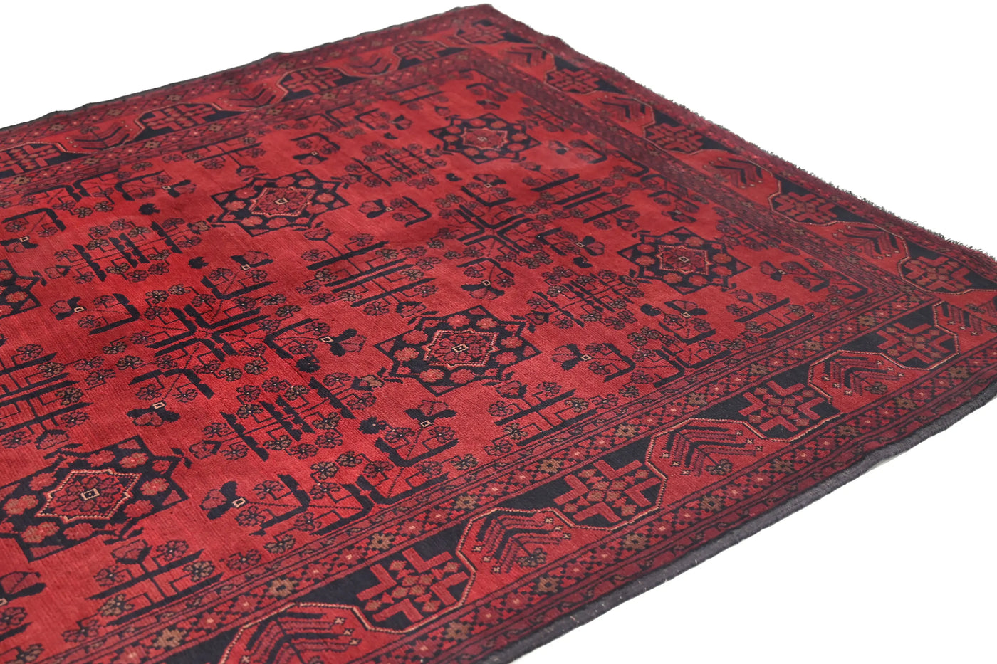 Khal Mohammadi Afghan Rug – Ruby Lattice