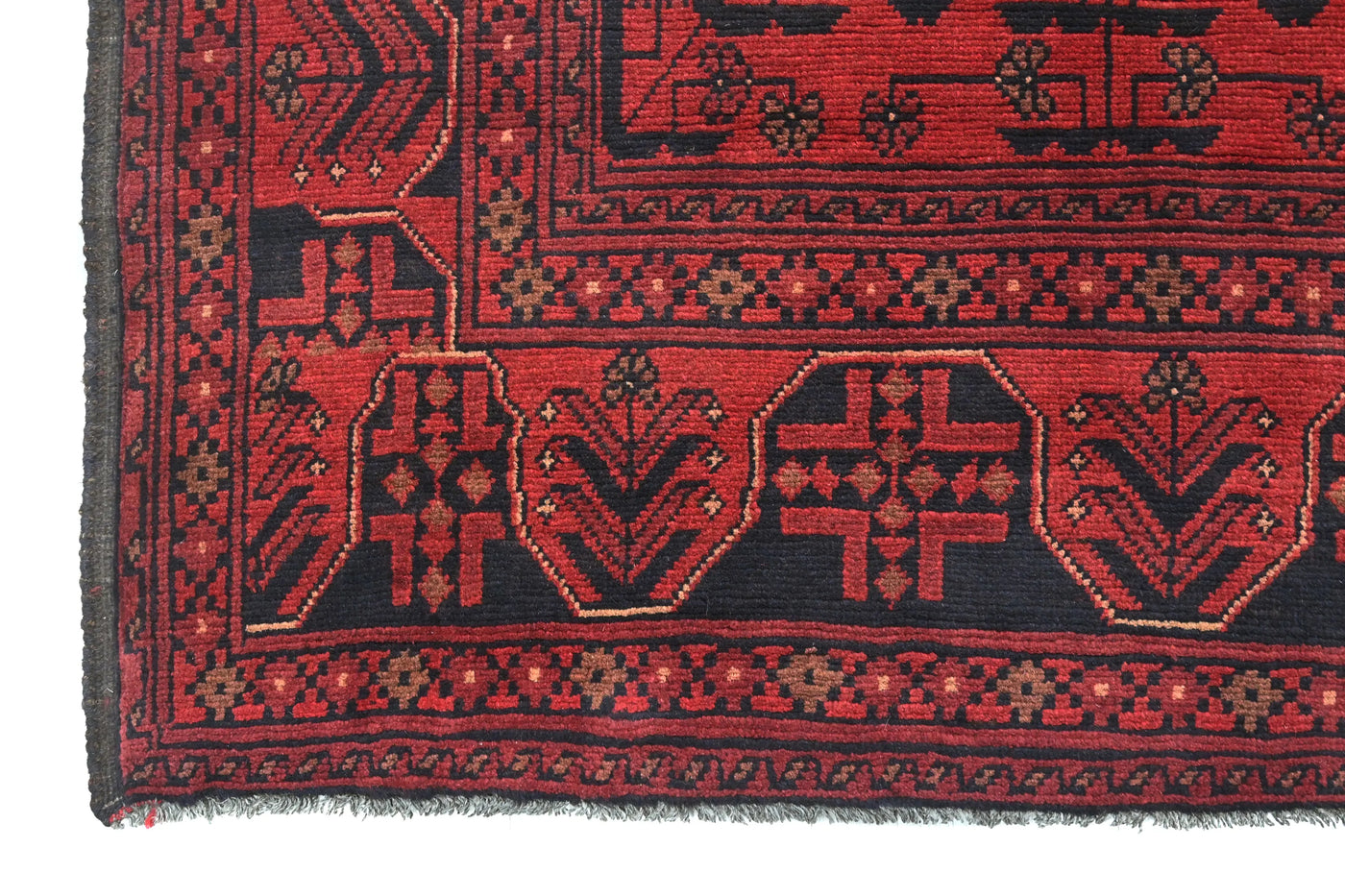 Khal Mohammadi Afghan Rug – Ruby Lattice