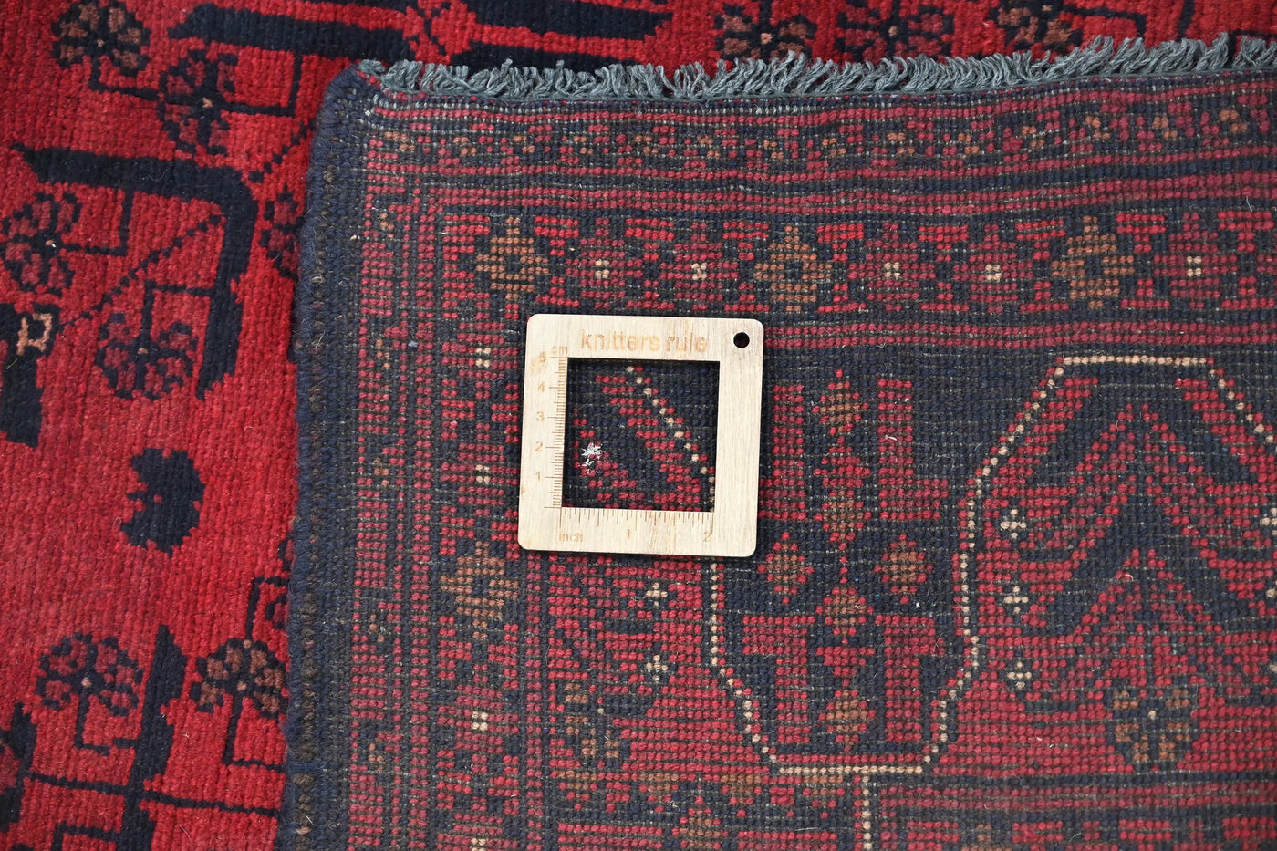 Khal Mohammadi Afghan Rug – Ruby Lattice