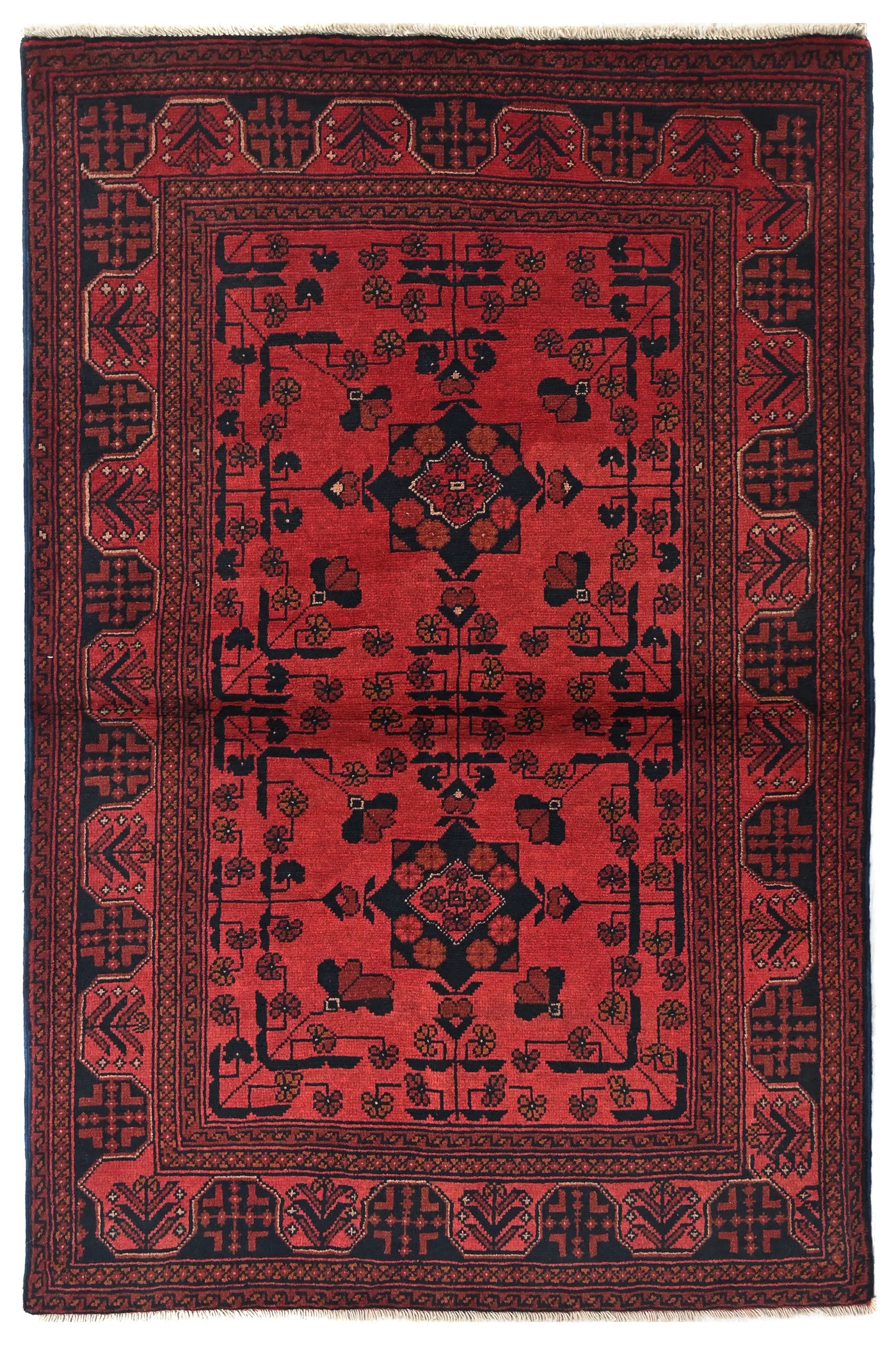 Khal Mohammadi Afghan Rug – Rosewood Geometry