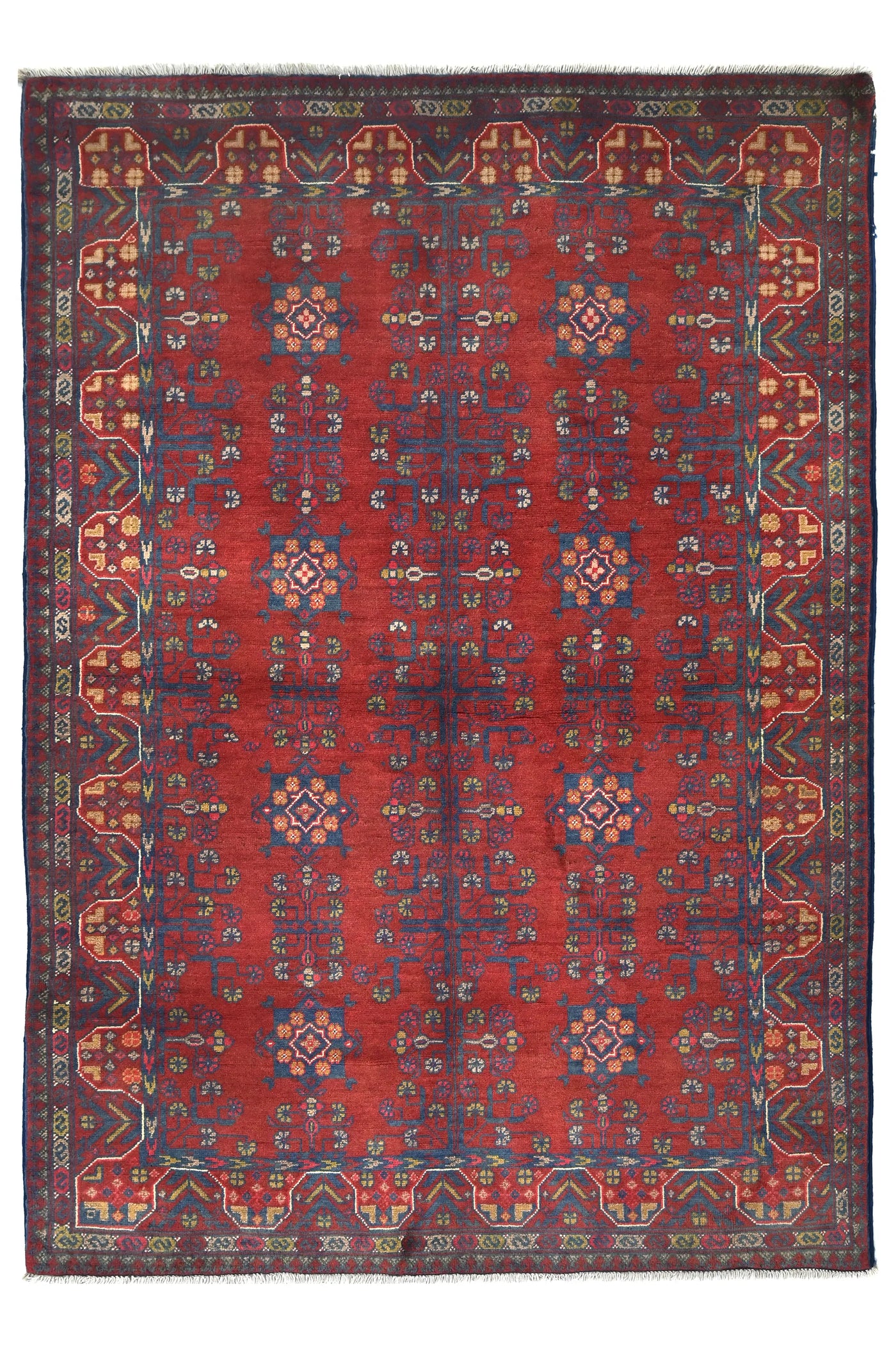 Khal Mohammadi Afghan Rug – Ruby Triptych