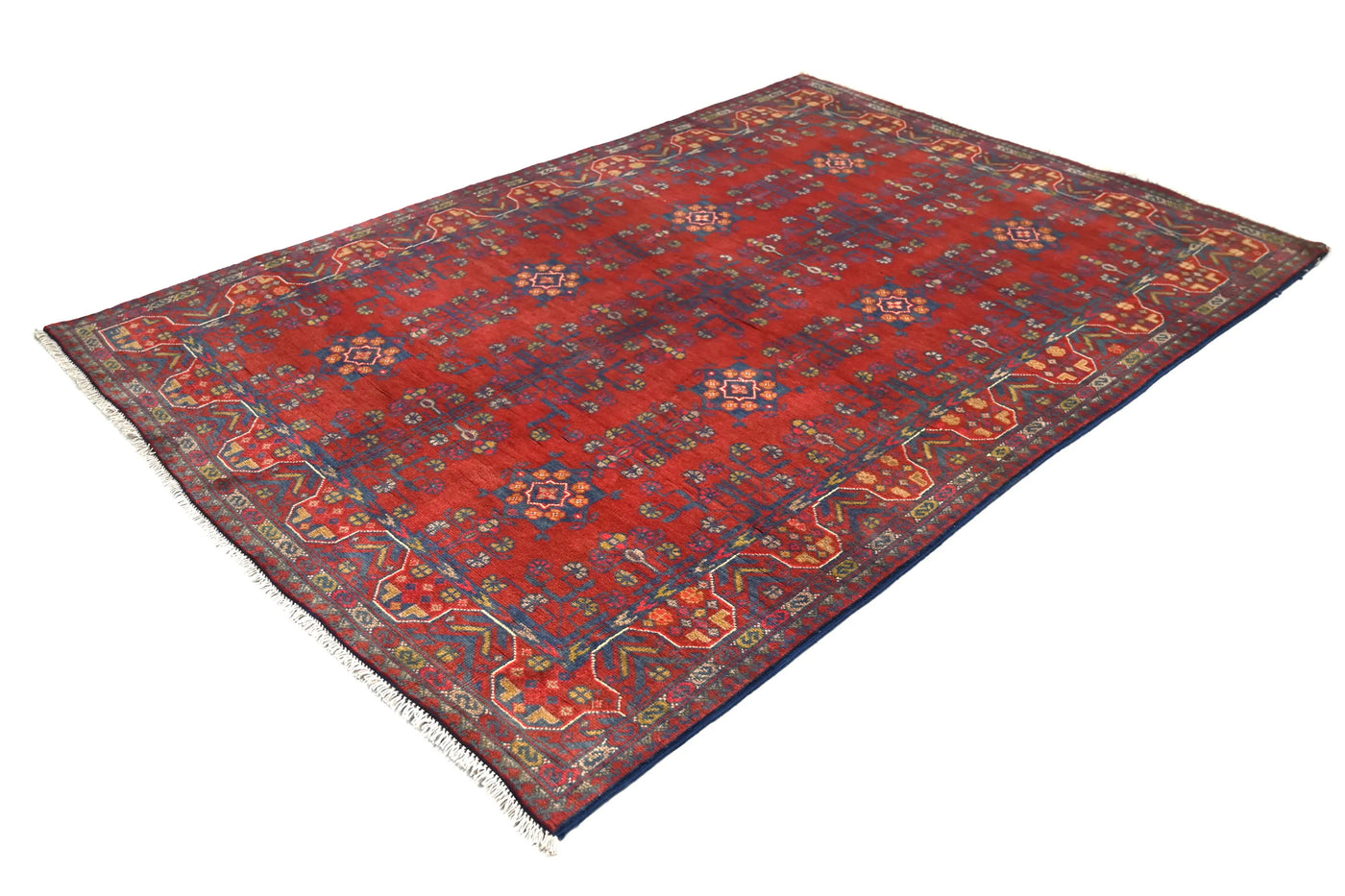Khal Mohammadi Afghan Rug – Ruby Triptych