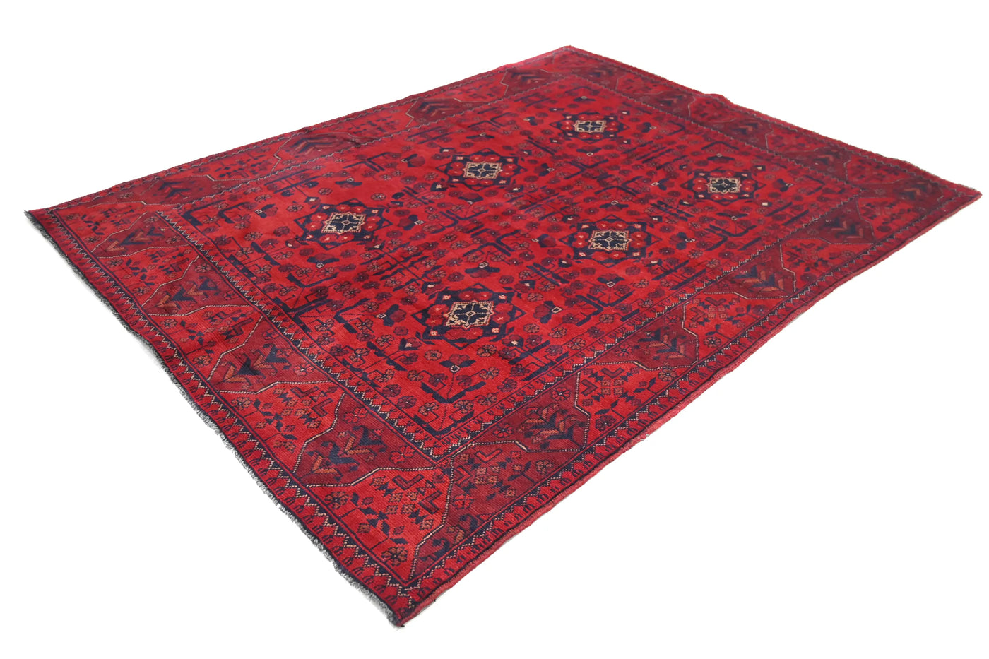 Khal Mohammadi Afghan Rug – Claret Medallion