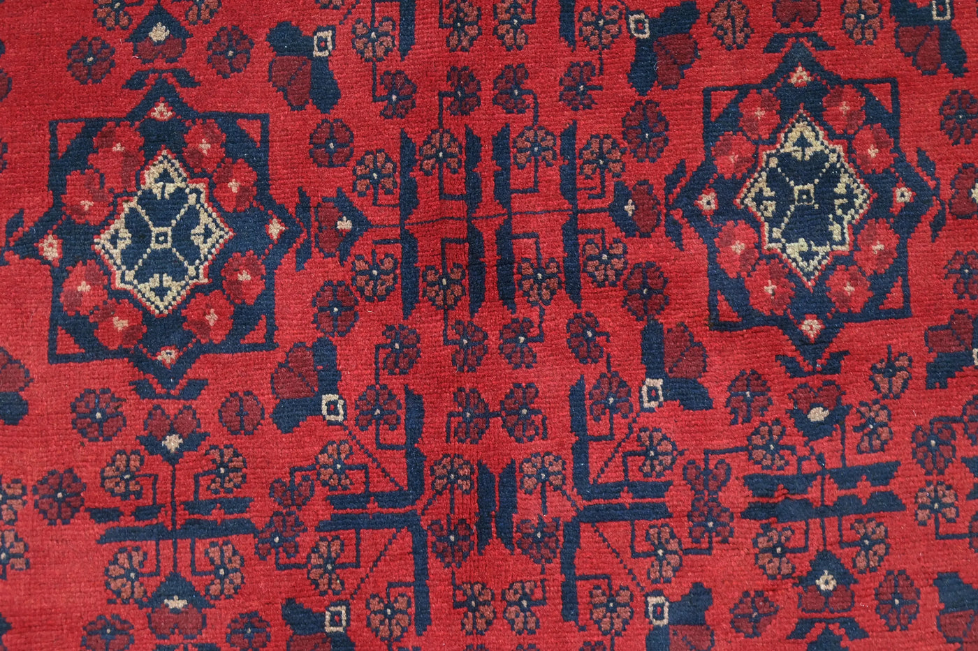 Khal Mohammadi Afghan Rug – Claret Medallion