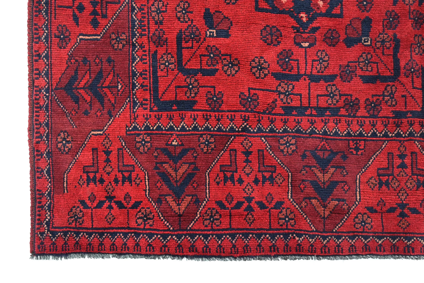 Khal Mohammadi Afghan Rug – Claret Medallion