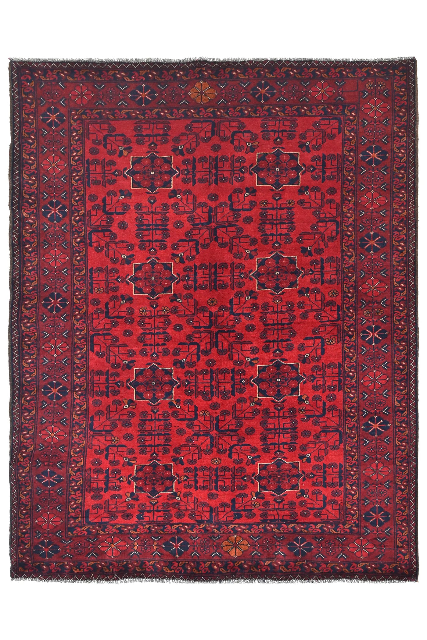 Khal Mohammadi Afghan Rug – Claret Keystone