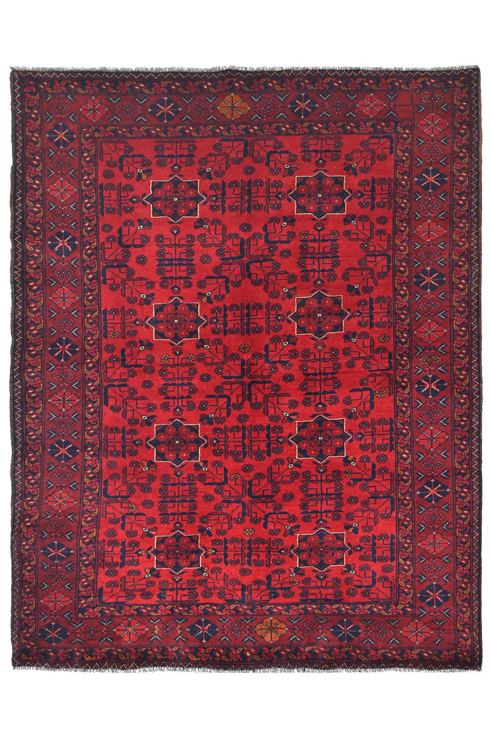 Khal Mohammadi Afghan Rug – Claret Keystone