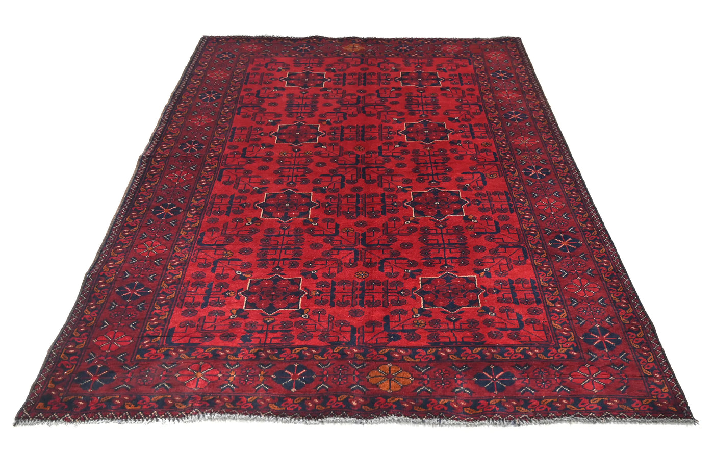 Khal Mohammadi Afghan Rug – Claret Keystone