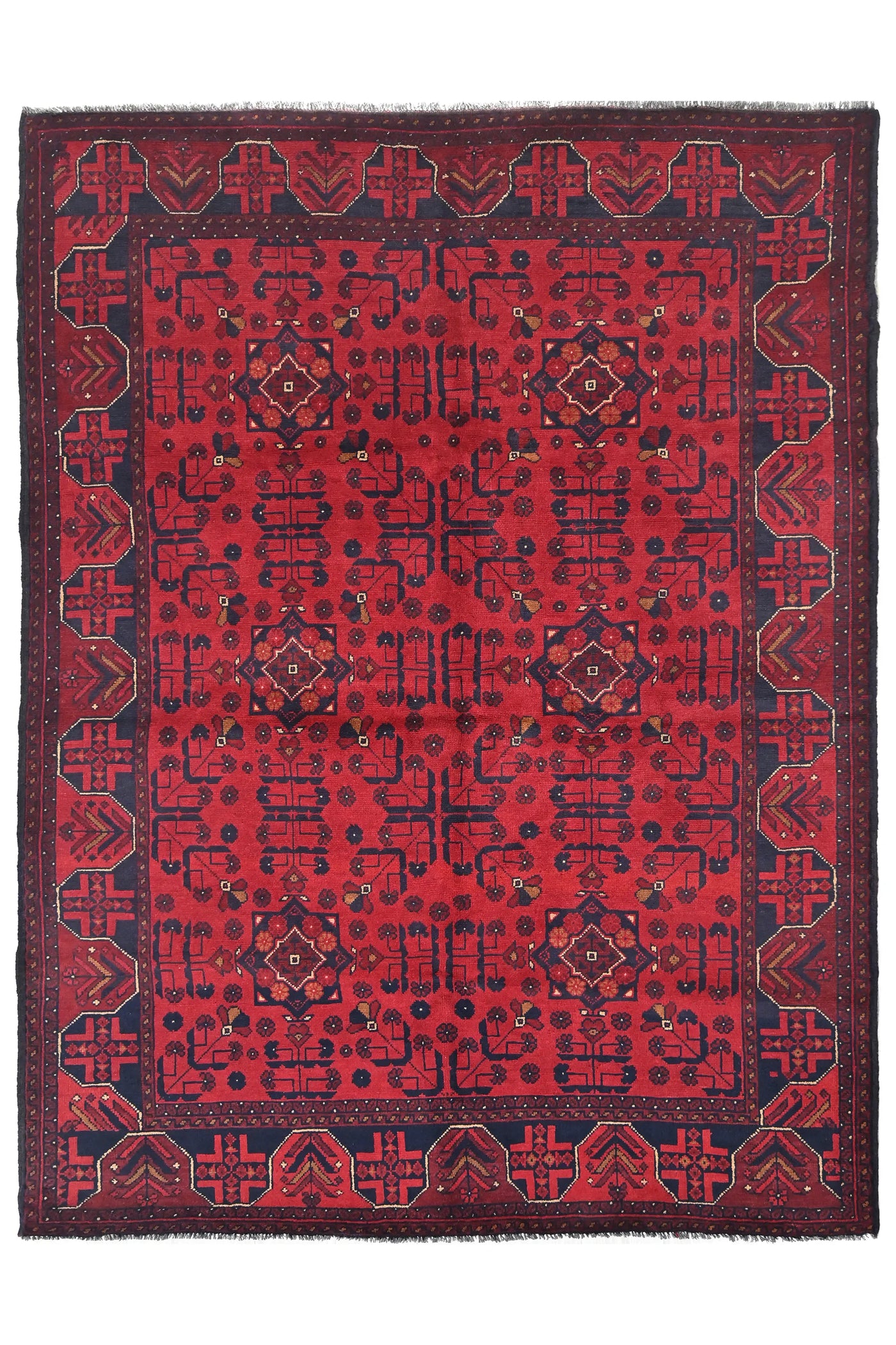 Khal Mohammadi Afghan Rug – Carmine Mosaic