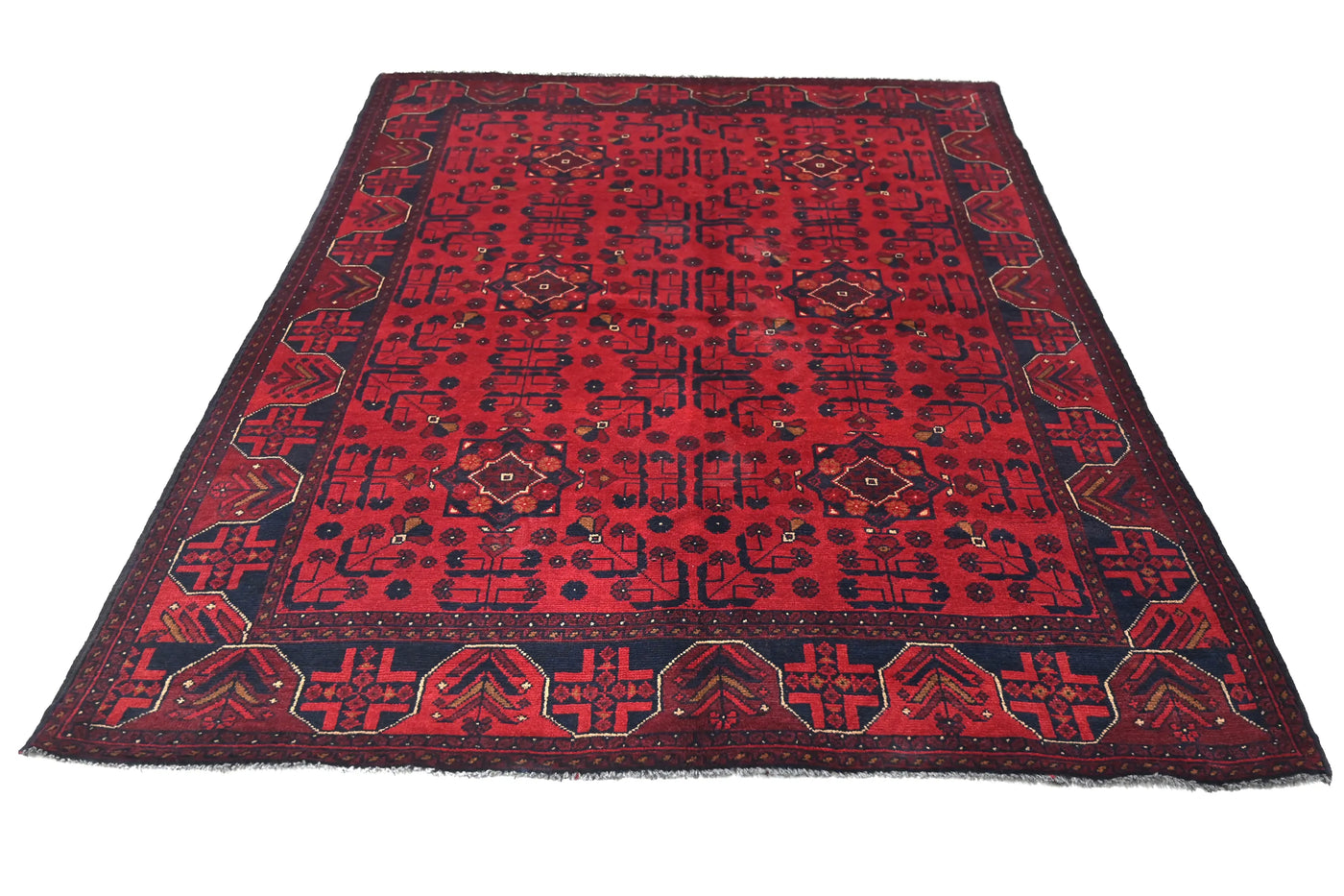 Khal Mohammadi Afghan Rug – Carmine Mosaic