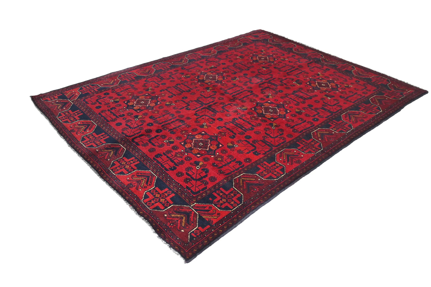 Khal Mohammadi Afghan Rug – Carmine Mosaic