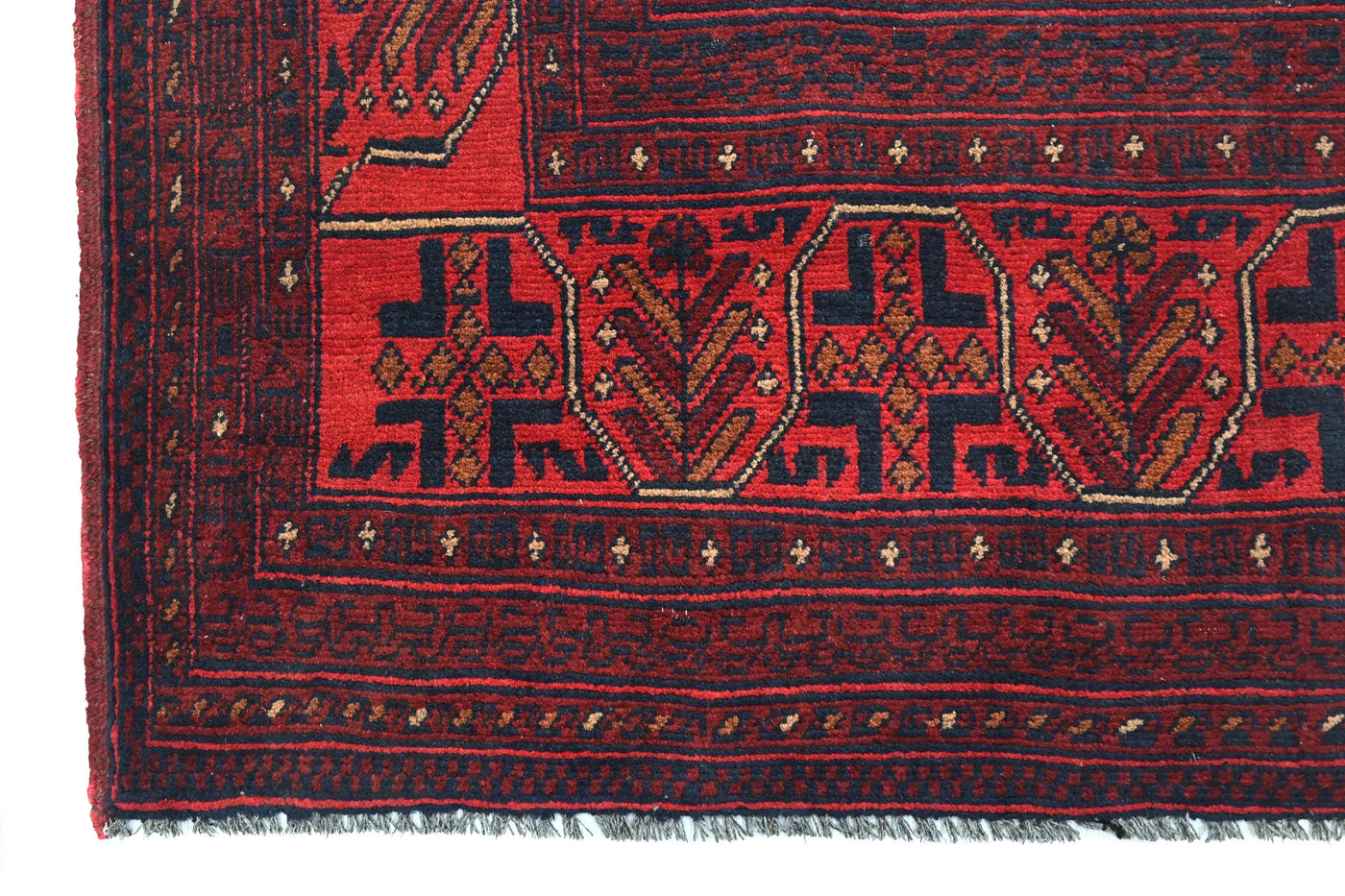 Khal Mohammadi Afghan Rug – Scarlet Triptych