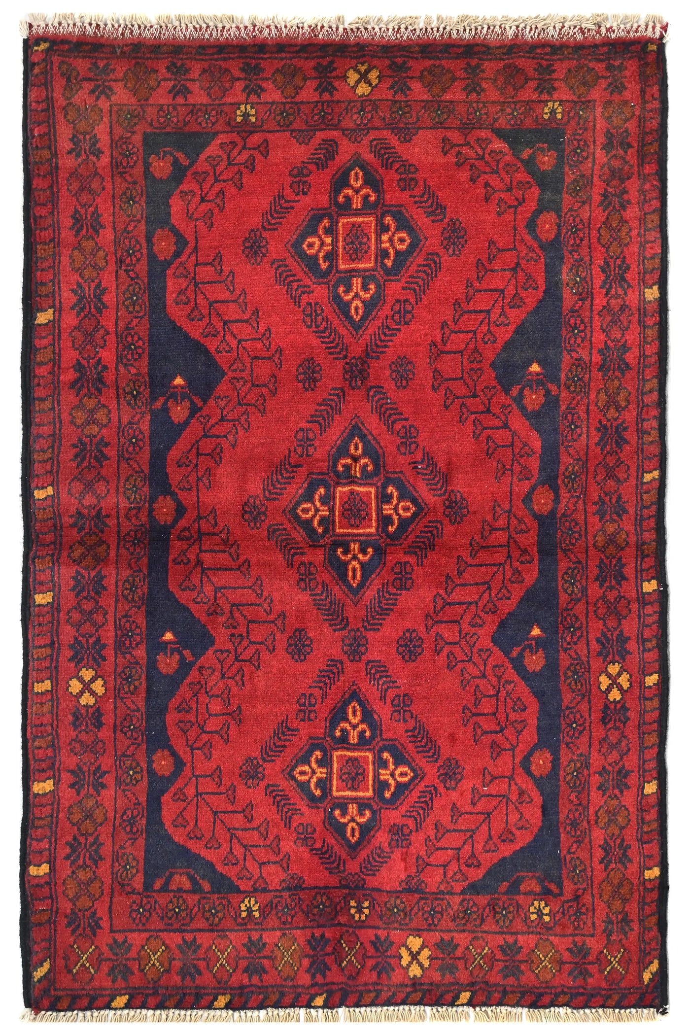 Khal Mohammadi Afghan Rug – Crimson Frame