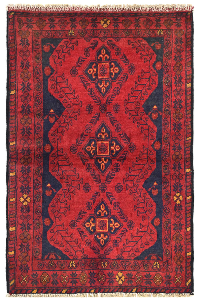 Khal Mohammadi Afghan Rug – Crimson Frame