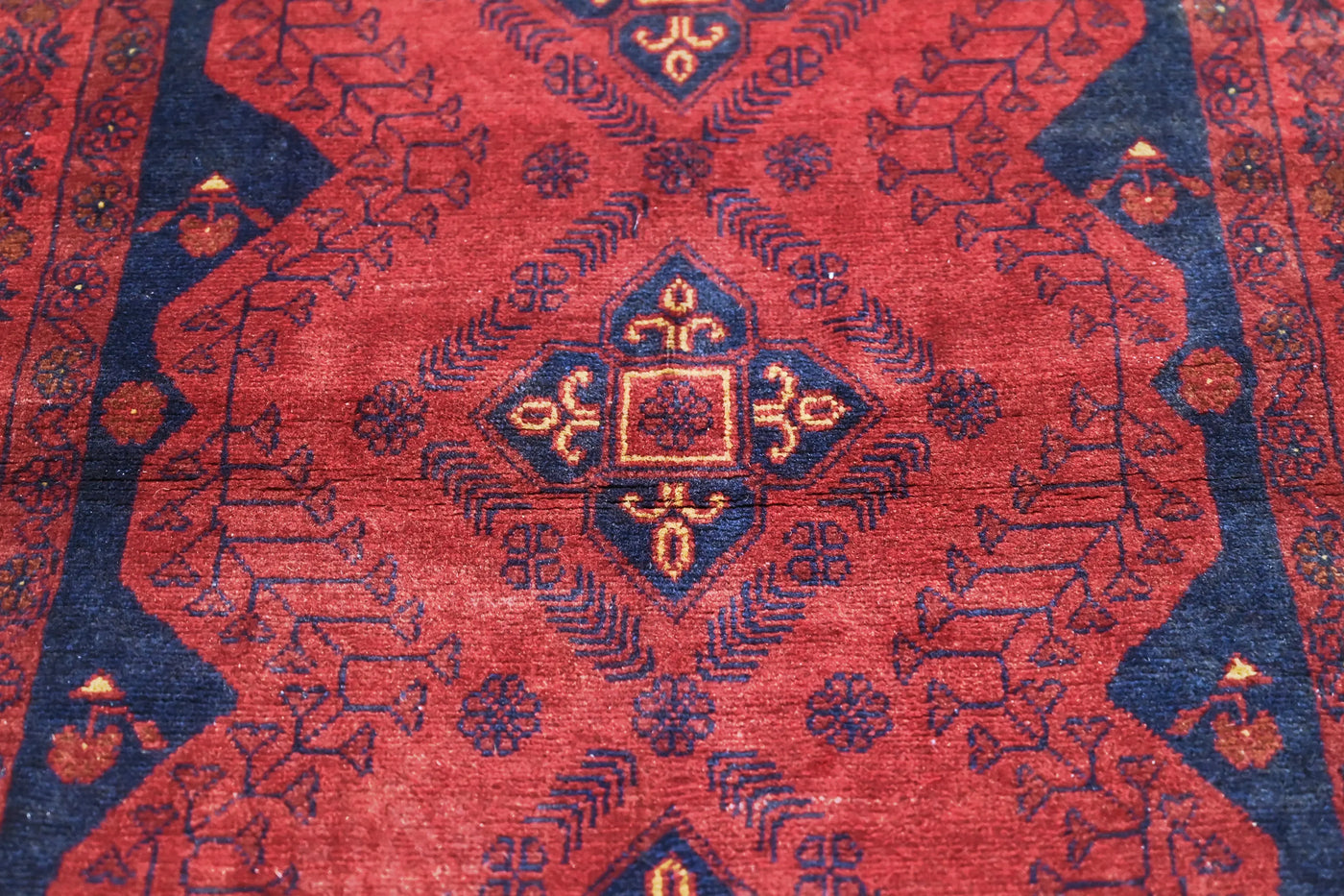 Khal Mohammadi Afghan Rug – Crimson Frame