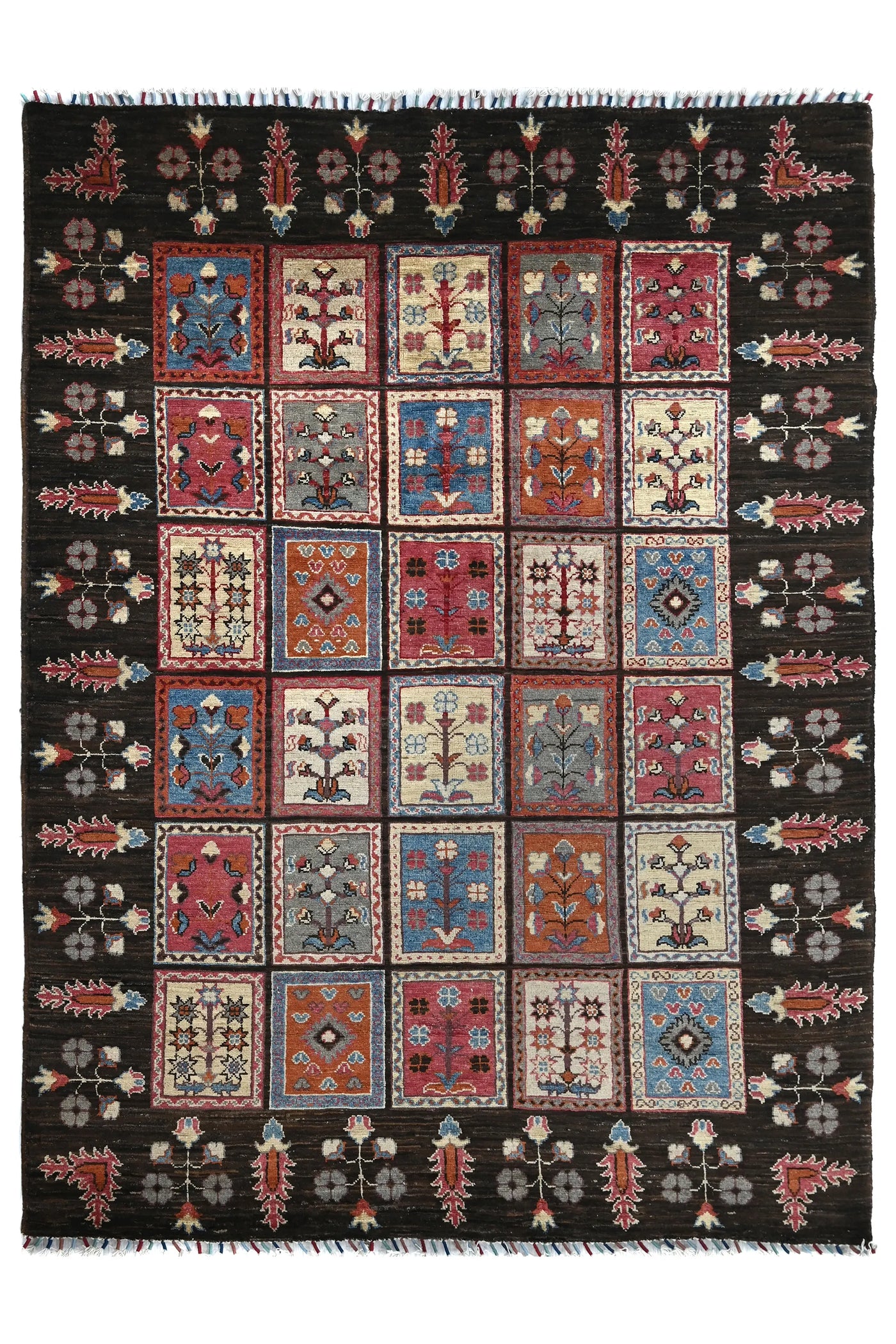 Khorjin Afghan Rug – Midnight Patchwork