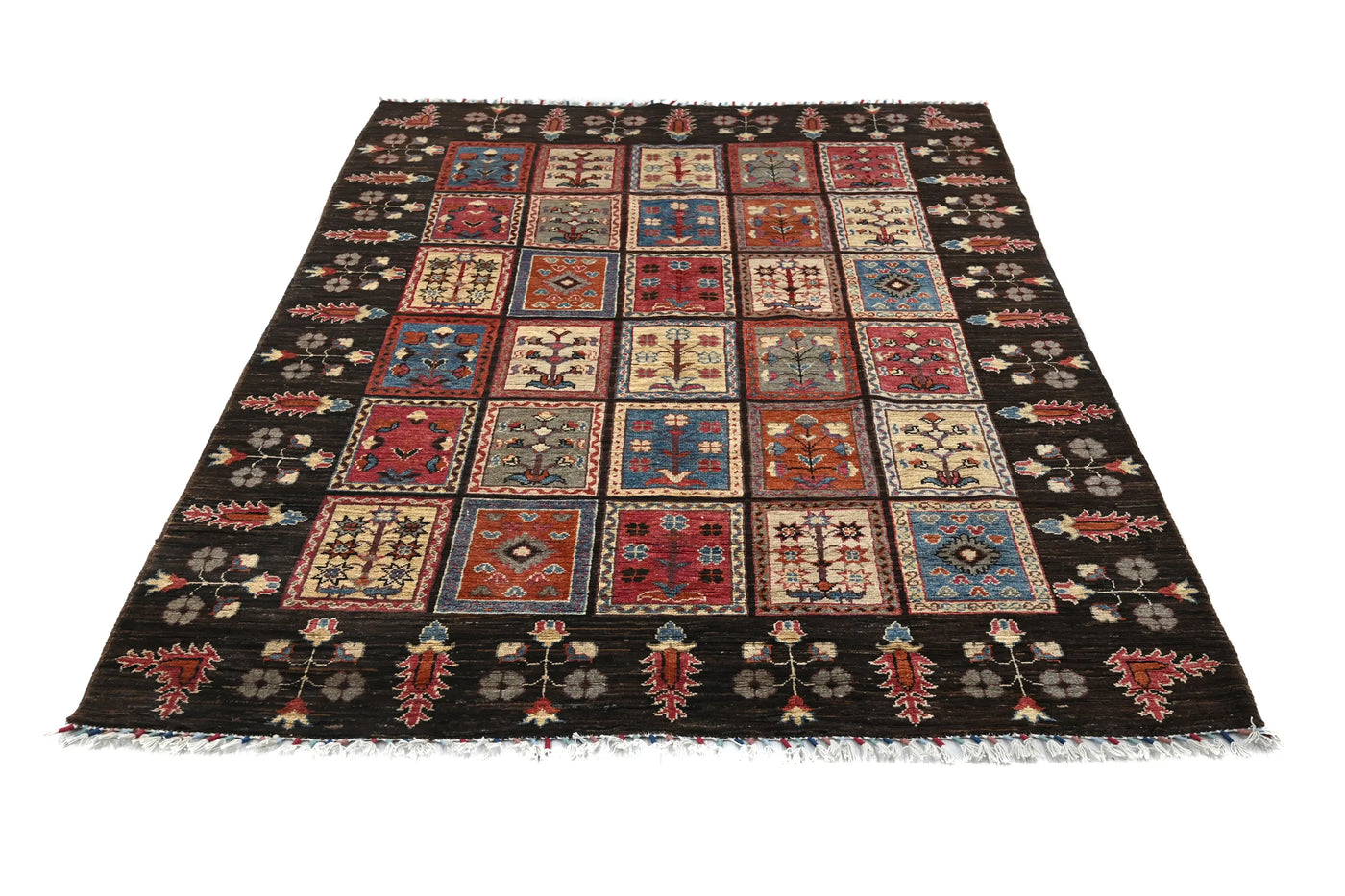 Khorjin Afghan Rug – Midnight Patchwork