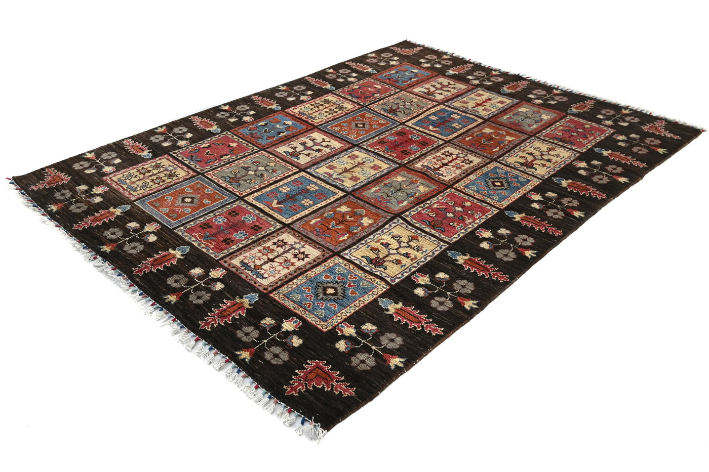 Khorjin Afghan Rug – Midnight Patchwork