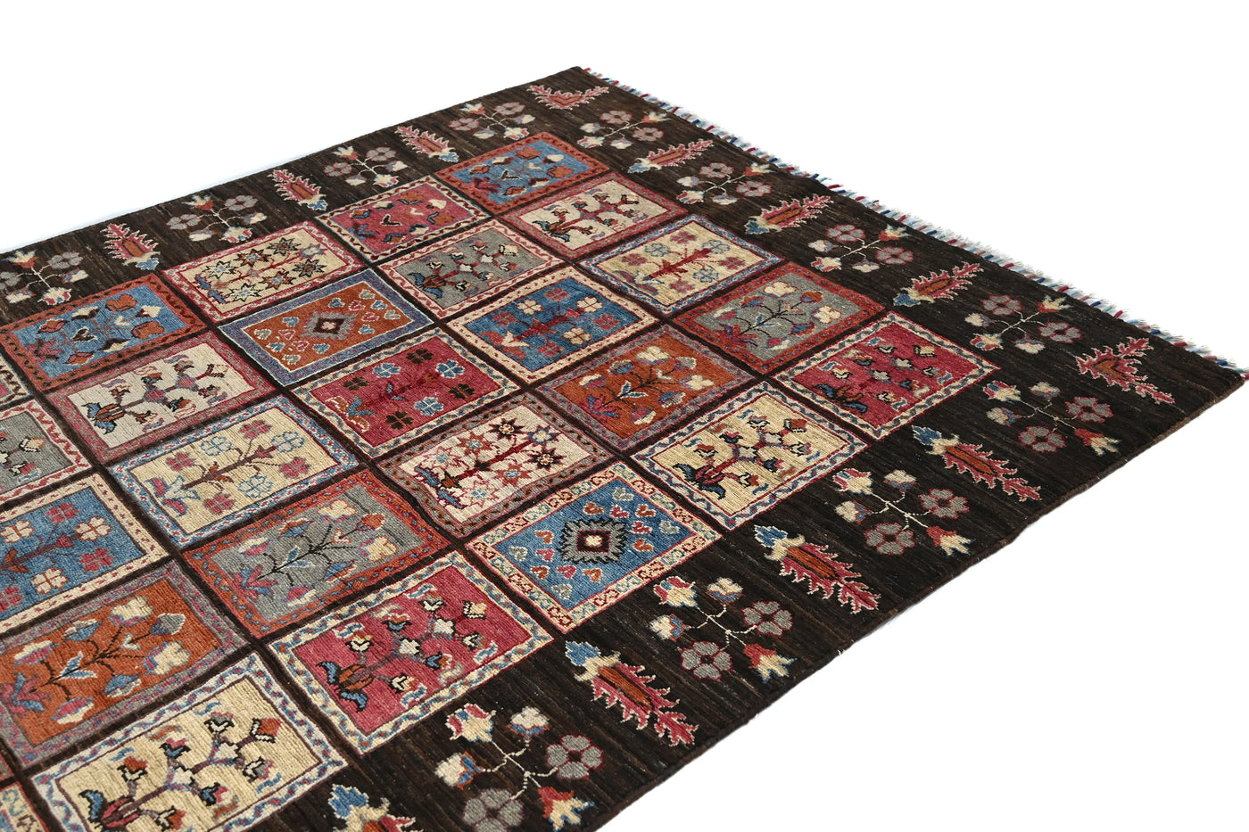 Khorjin Afghan Rug – Midnight Patchwork