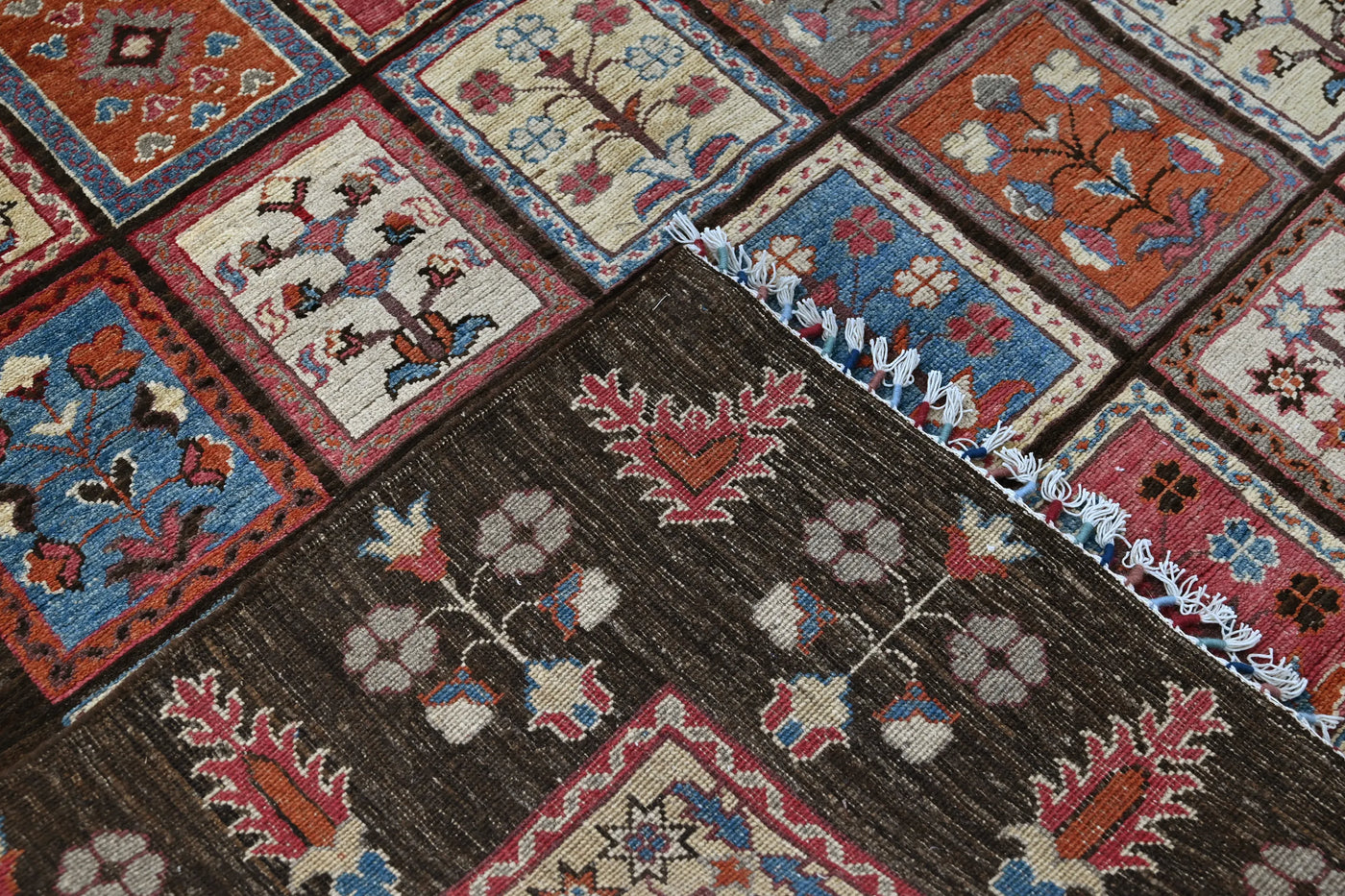 Khorjin Afghan Rug – Midnight Patchwork
