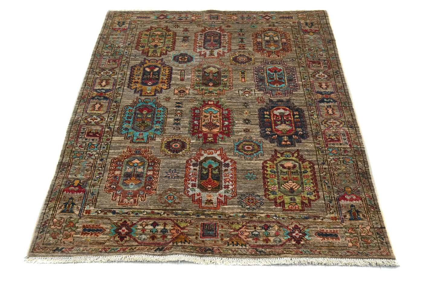 Khorjin Afghan Rug – Alabaster Mosaic