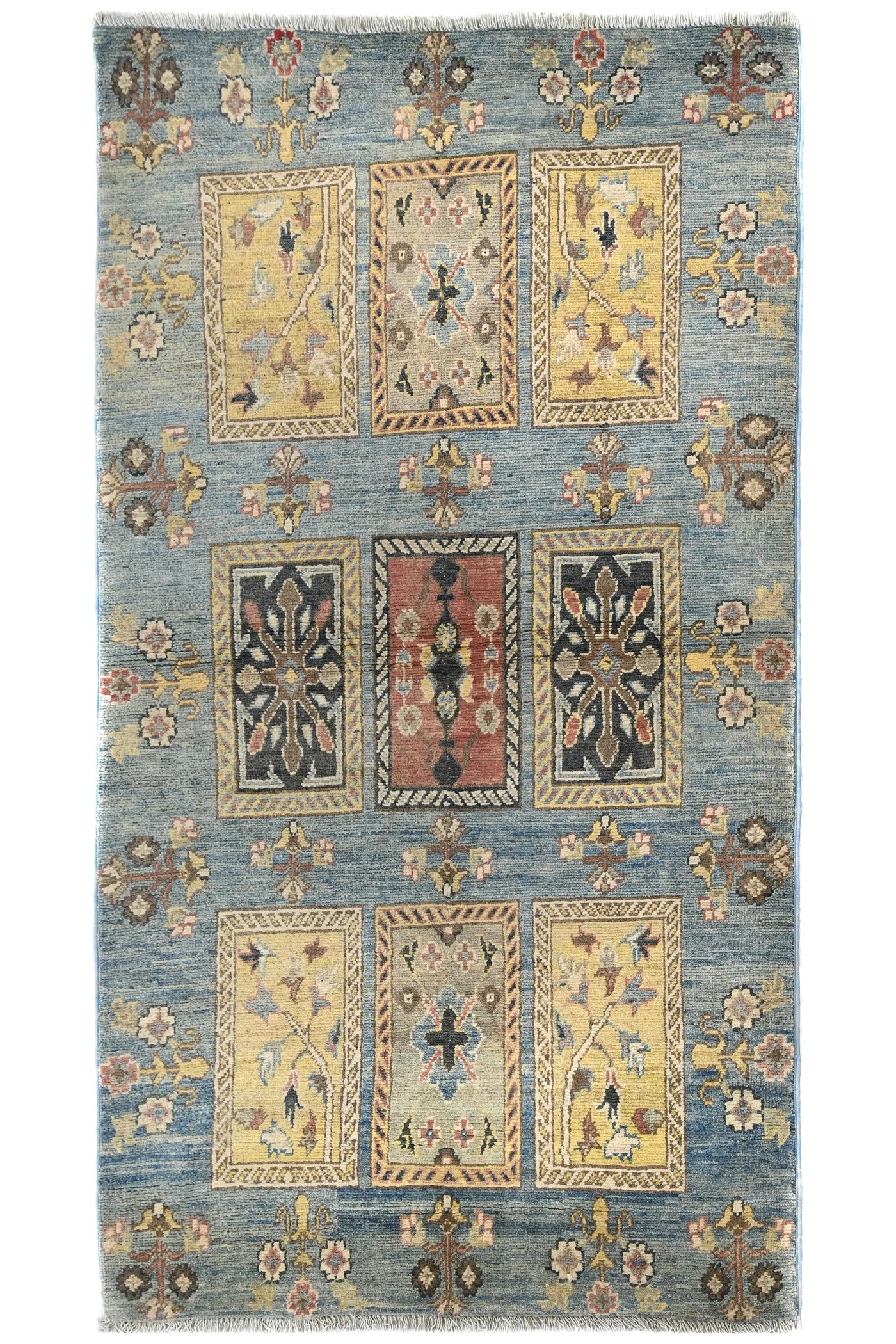 Khorjin Afghan Rug – Pebble Frame