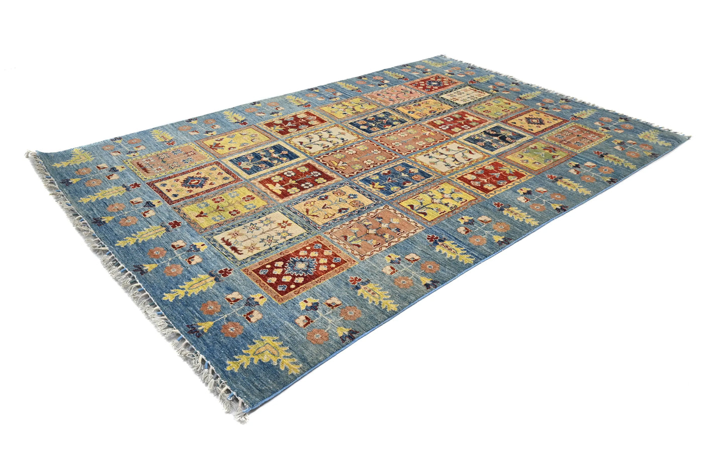 Khorjin Afghan Rug – Cerulean Mosaic