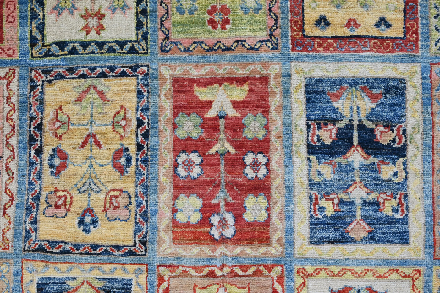 Khorjin Afghan Rug – Cerulean Mosaic