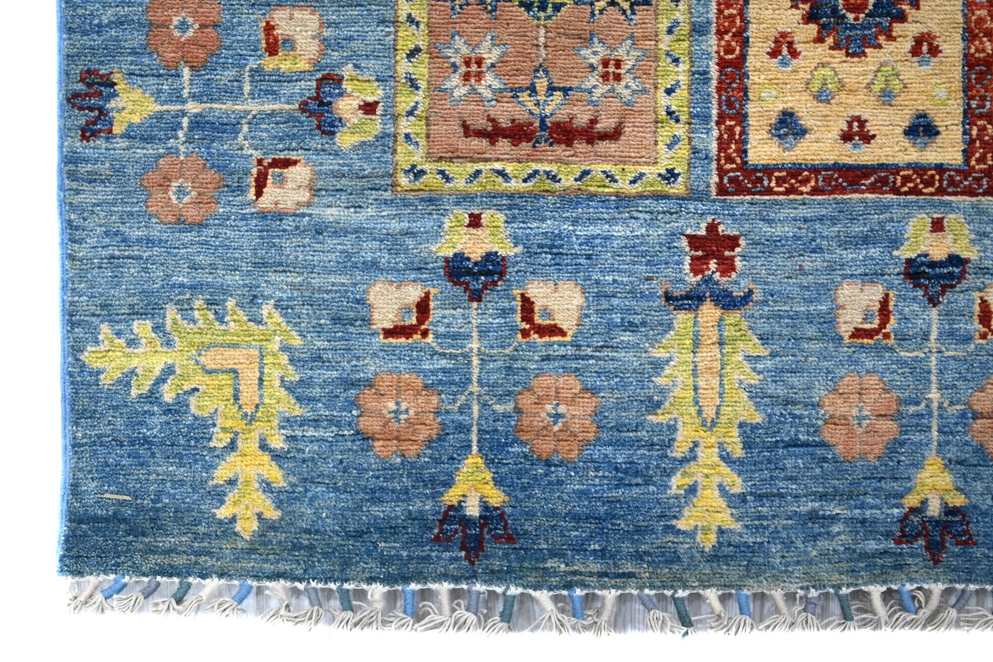 Khorjin Afghan Rug – Cerulean Mosaic