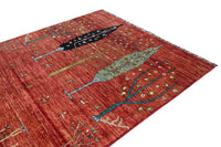 Khorjin Afghan Rug – Crimson Canopy