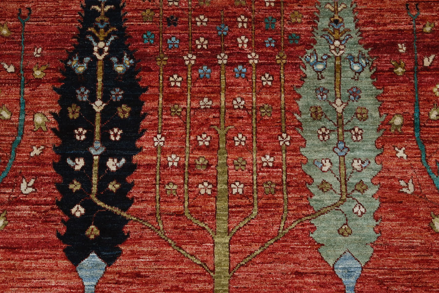 Khorjin Afghan Rug – Crimson Canopy