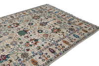 Khorjin Afghan Rug – Pewter Palmettes
