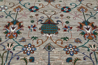 Khorjin Afghan Rug – Pewter Palmettes