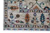 Khorjin Afghan Rug – Pewter Palmettes